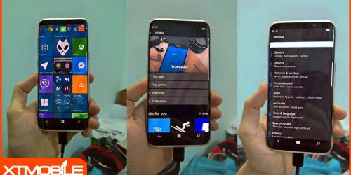 Galaxy S8 bất ngờ “khoác áo” giao diện Windows 10 ấn tượng
