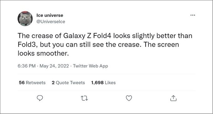 Màn hình gập của Galaxy Z Fold 4 sẽ có nếp gấp nhẹ hơn