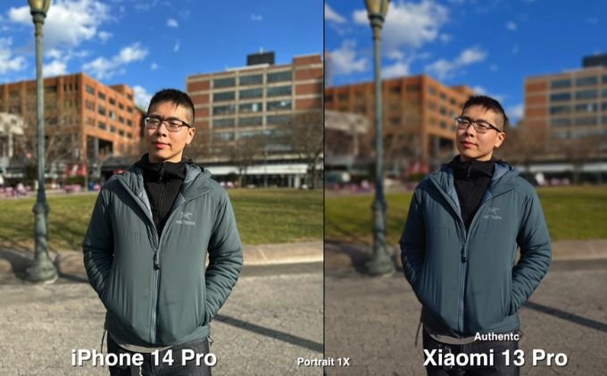 Hình chụp so sánh iPhone 14 Pro và Xiaomi 13 Pro