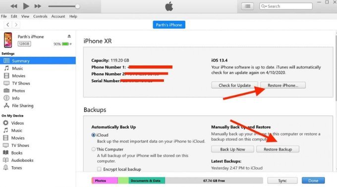 Mở khóa iPhone 14 bị vô hiệu hóa bằng iTunes