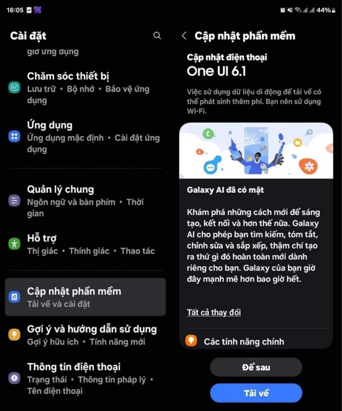 Cập nhật One UI 6.1 trên Galaxy S23 Ultra