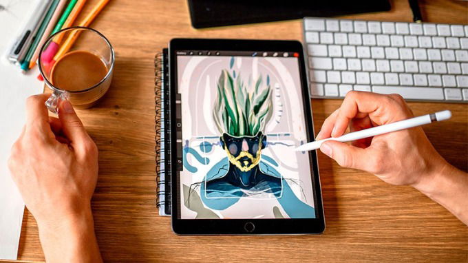 Có thể dùng với bút cảm ứng Apple Pencil