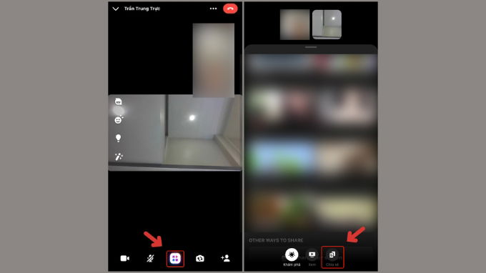 Bước 1 chia sẻ màn hình qua Messenger trên điện thoại