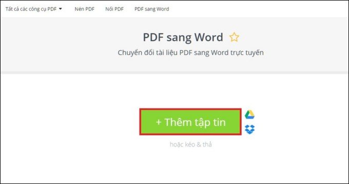 Bước 1 chuyển file PDF sang Word bằng PDF Candy