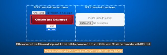 Bước 2 chuyển file PDF sang Word bằng Convert PDF to Word