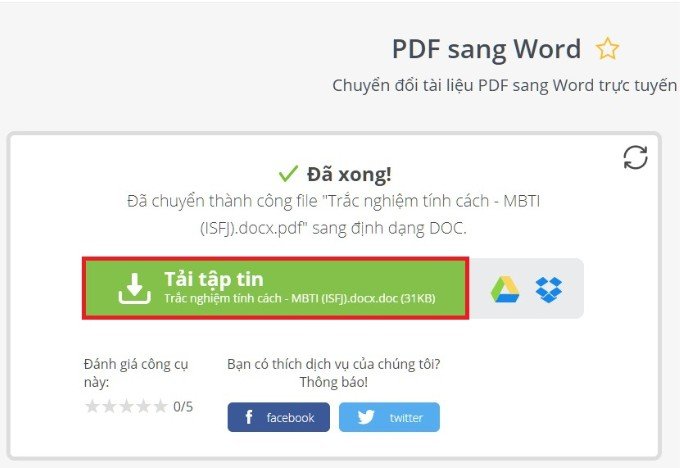 Bước 2 chuyển file PDF sang Word bằng PDF Candy
