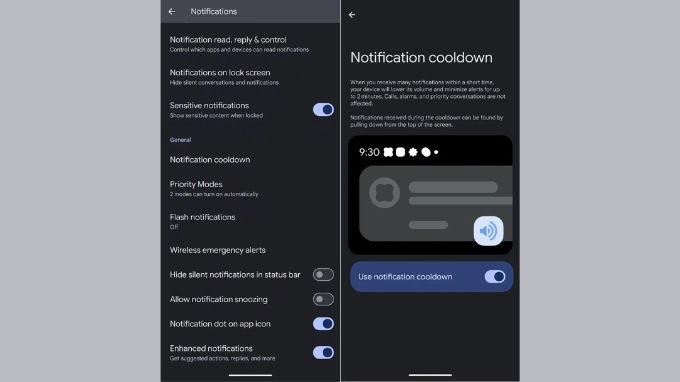 Tính năng Notification Cooldown