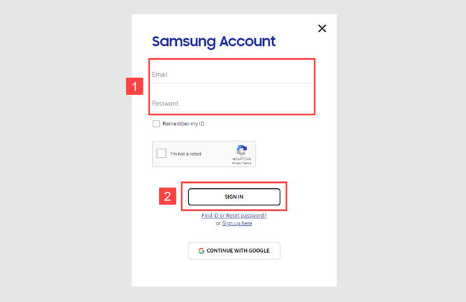 Sử dụng phiên bản web của Samsung Cloud