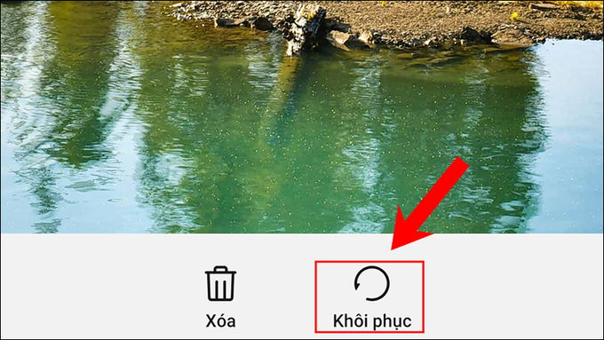 Khôi phục ảnh đã xóa bằng Thùng rác thư viện