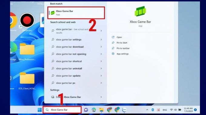 Chụp màn hình máy tính Win 11 bằng Xbox Game Bar