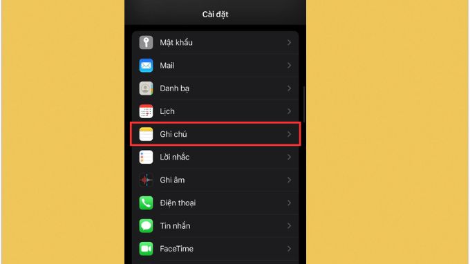 Cách thay đổi màu nền toàn bộ ghi chú