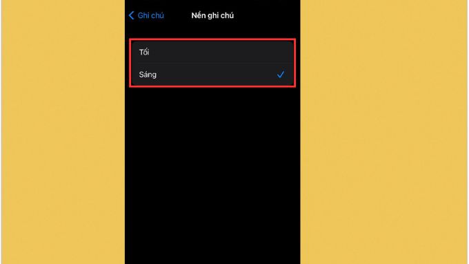 Thay đổi màu nền ghi chú trên iPhone