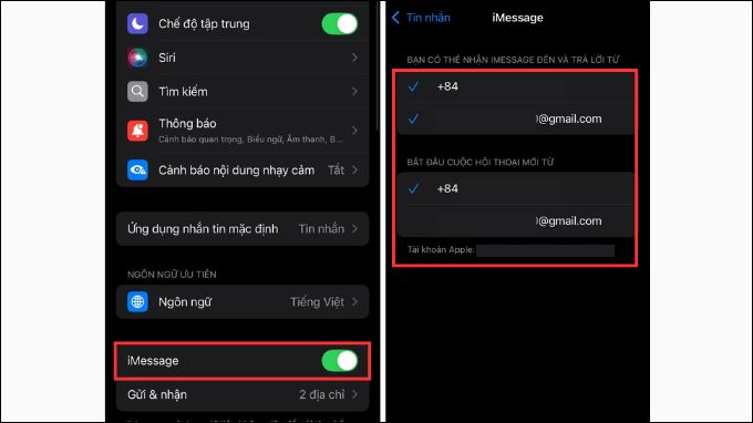 Kiểm tra cài đặt iMessage để khắc phục lỗi