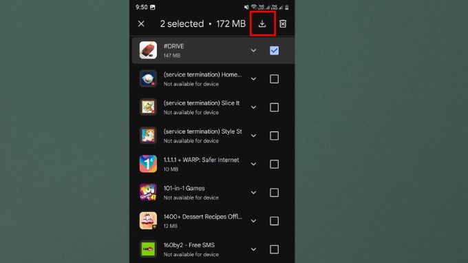 Chọn vào ứng dụng cần khôi phục lại trên Android