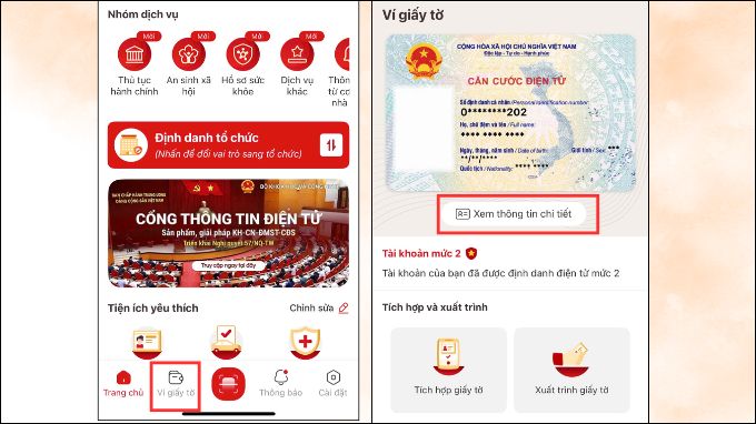Cách xem địa chỉ mới trên Vneid