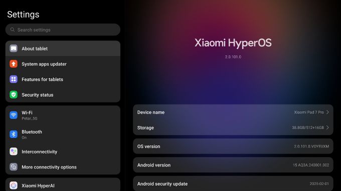 Phần mềm Xiaomi Pad 7 Pro