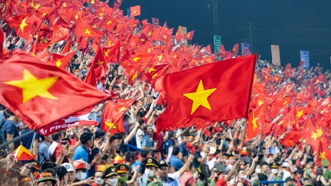 Hình nền lá cờ Việt Nam trên sân vận động