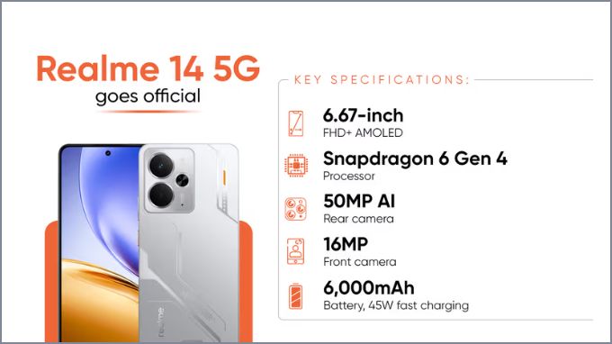 Thông số chi tiết của Realme 14G