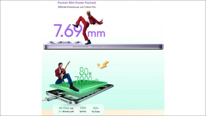 Realme 15 Pro có dung lượng pin 7000mAh và sạc nhanh 80W
