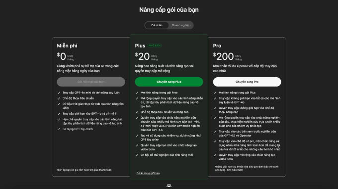 Vậy nên dùng ChatGPT miễn phí hay trả phí?