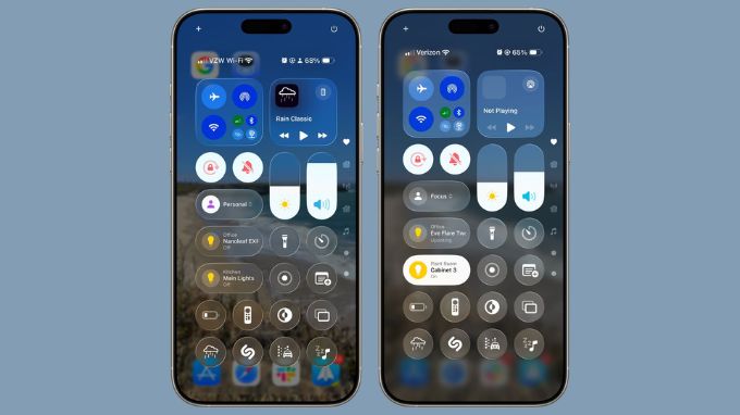 Trung tâm điều khiển nâng cấp giao diện trên iOS 26 Beta 2