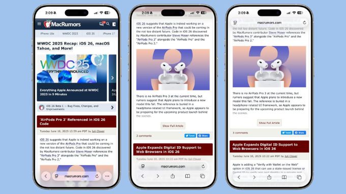 Safari trên iOS 26 có thể tùy chỉnh bố cục