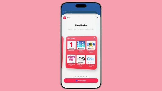 Widget Radio trực tiếp trong ứng dụng Music