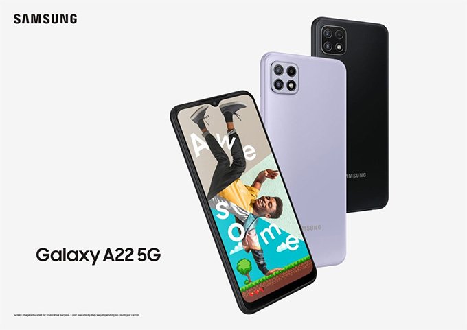 sự khác biệt lớn nhất của Galaxy A22 4G và Galaxy A22 5G đó chính là màn hình