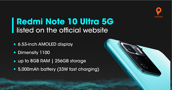  Redmi Note 10 Ultra 5G được trang bị bộ vi xử lý MediaTek Dimensity 1100