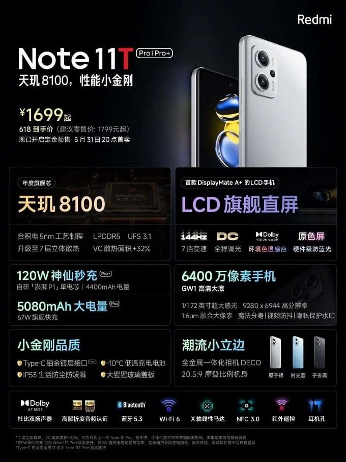 POCO X4 GT, POCO X4 GT Pro là phiên bản đổi tên của Redmi Note 11T