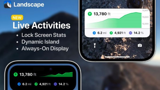 Ứng dụng Landscape hỗ trợ người leo núi trên iPhone 14 Pro