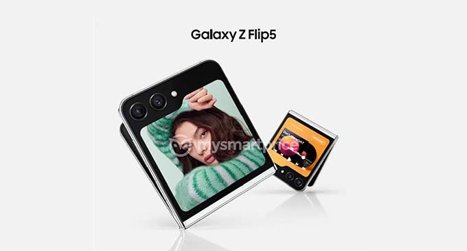 Rò rỉ hình ảnh chính thức của Galaxy Z Flip 5: Lộ thiết kế gập kiểu vỏ sò với màn hình ngoài 