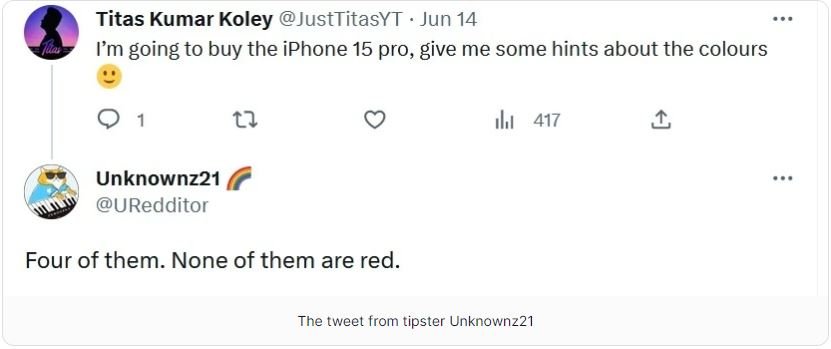 iPhone 15 series sẽ không có tùy chọn màu đỏ