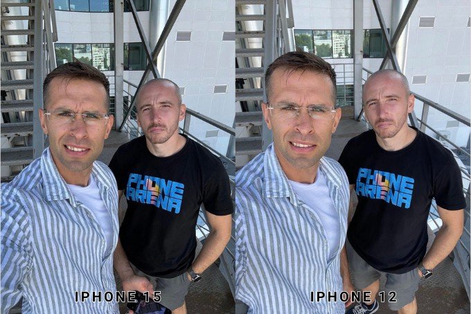 Ảnh chụp selfie của iPhone 15 và iPhone 12