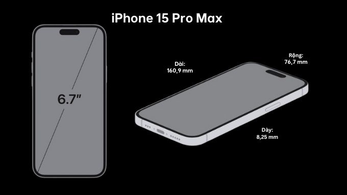 Kích thước iPhone 15 Pro Max
