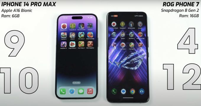 Bài test đa nhiệm giữa iPhone 14 Pro Max và ROG Phone 7