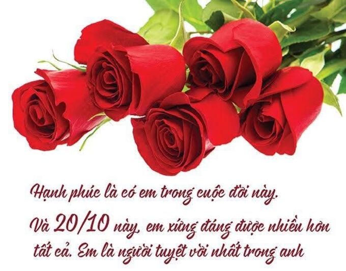 Thiệp 20/10 ngọt ngào tặng người yêu