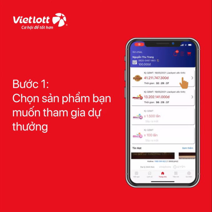 Cách mua vé thông qua ứng dụng Vietlott SMS