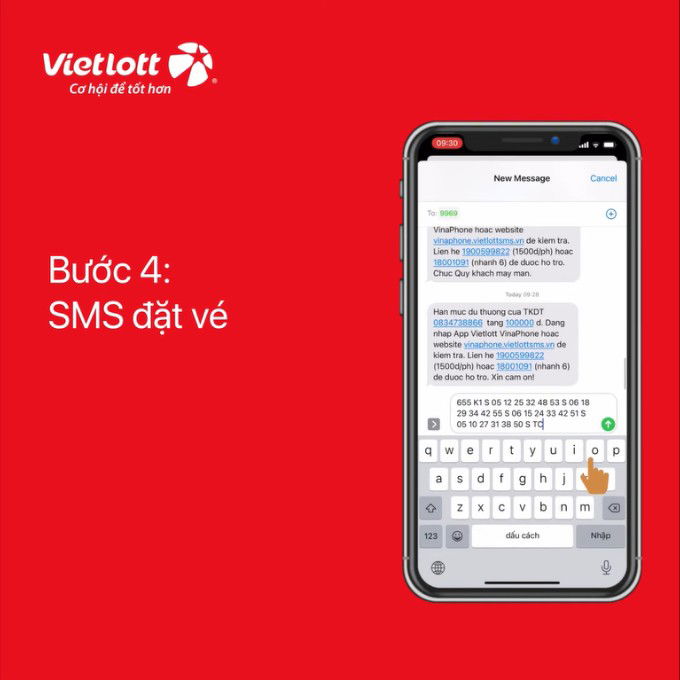 Cách mua vé thông qua ứng dụng Vietlott SMS