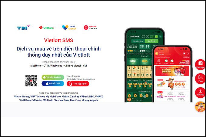 Tải ứng dụng Vietlott SMS thông qua website