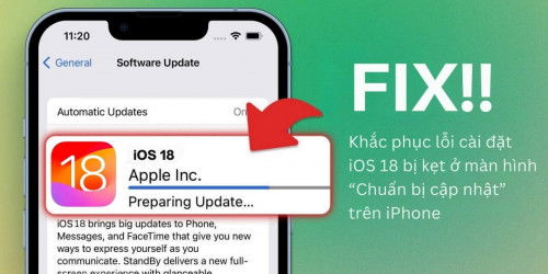 Cách khắc phục iOS 18 bị mắc lỗi 'Chuẩn bị cập nhật' trên iPhone