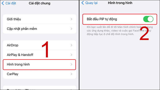 Bước 1 chia đôi màn hình iPhone bằng tính năng Picture-in-Picture