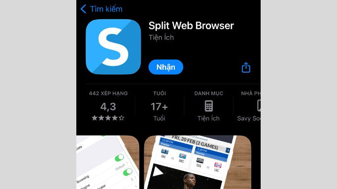 Cách chia đôi màn hình iPhone bằng Split Web Browser