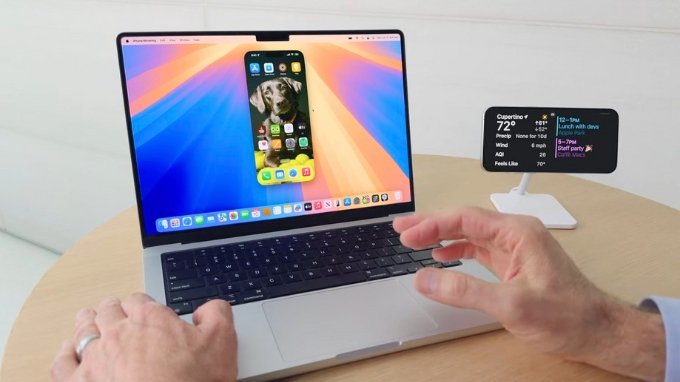iOS 18 hỗ trợ phản chiếu màn hình iPhone lên MacBook