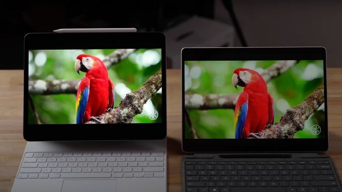 iPad Pro M4 chiến thắng tuyệt đối trong phần so sánh màn hình với Surface Pro 11