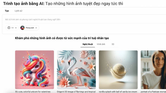 Trình sáng tạo bằng AI