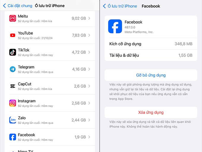 Xóa bộ nhớ đệm cache Facebook bằng cách gỡ bỏ ứng dụng