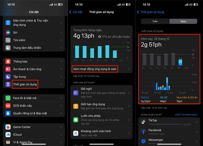 Xem báo cáo sử dụng chi tiết