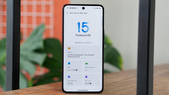 vivo V60 sử dụng Funtouch OS 15 (Android 15) và dự kiến được nâng cấp hệ điều hành trong 4 năm