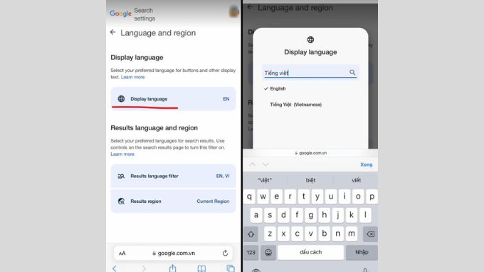 Cách cài đặt tiếng Việt cho Google Chrome trên điện thoại iPhone